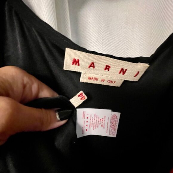 MARNI Silk Sleeveless Blouse with Ribbed Ruffle Detail IT 44 (US 8) - Picture 6 of 11